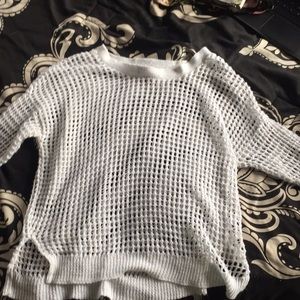 Knitted Quarter sleeve See-through Shirt
